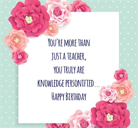 Happy Birthday Teacher Card Template Printable Templates Free