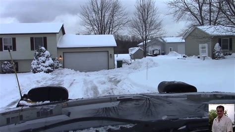 Beginners Snow Plowing A Driveway With A Meyers Lot Pro Plow One Foot