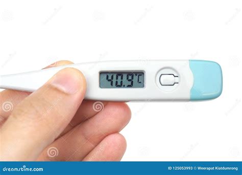 Thermometer With A High Fever Temperature Stock Image Image Of