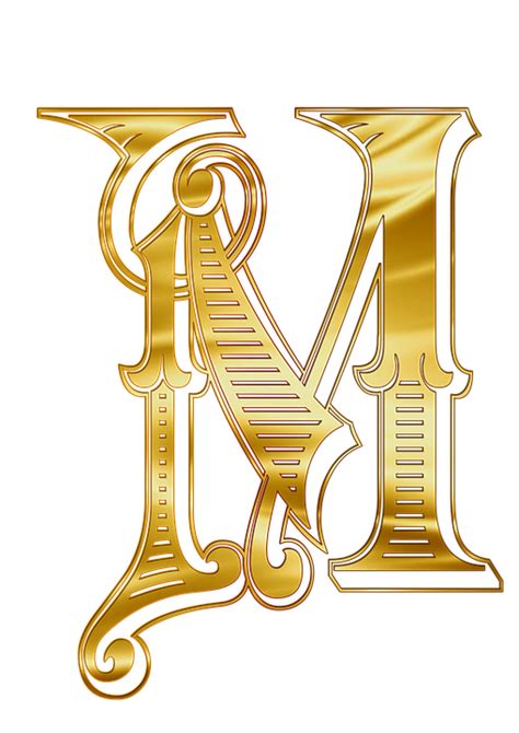 Fancy Letter M Clipart Gold Alphabet Letters Png Free Transparent