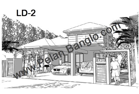 Koleksi Pelan Rumah Banglo Idaman Pelan Rumah Banglo Ld2 5 Bilik Setingkat
