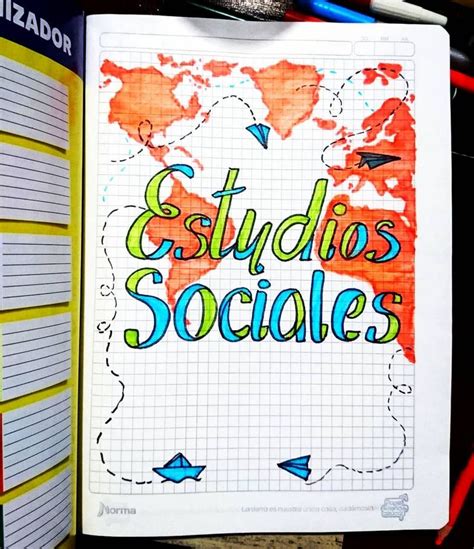 Carátulas Portadas Bordes Marcos Para Cuadernos De Estudios Sociales