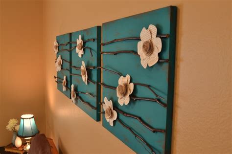 My Pinterest Inspired Paper Flowers Branches Canvas Wall Decor