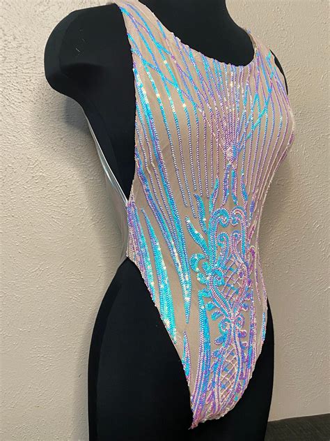 Holographic Swimsuit Iridescent Sequins Swimsuit Reflective Swimsuit