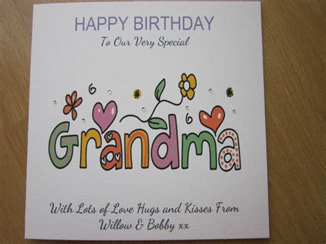 Personalize your own printable & online birthday cards for grandma. Personalised Handmade Birthday Card - Grandma - 60th, 65th ...