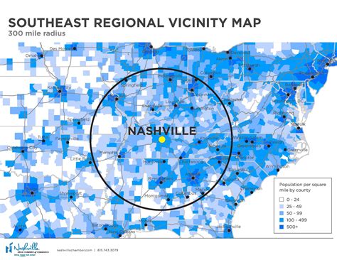 500 Mile Radius Map