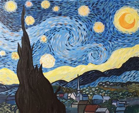 Paint And Grape Starry Night By Vincent Van Gogh