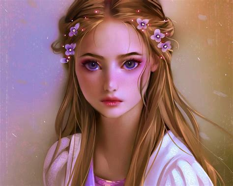 2000x1600 Px Blonde Cute Fantasy Flower Girl Hair Rapunzel High Quality