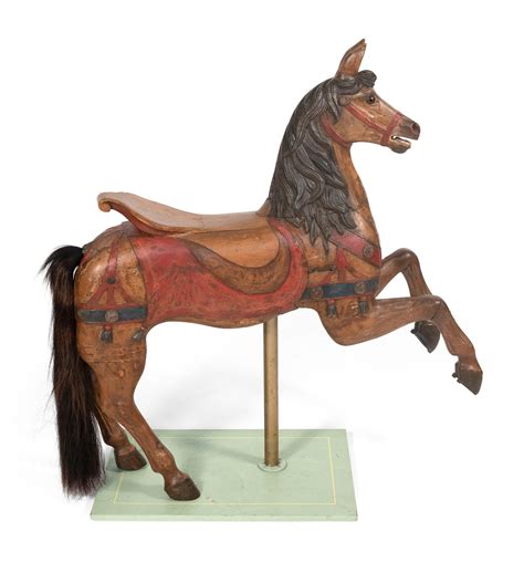 Lot Charles Id Looff Carved Wooden Carousel Horse Brooklyn New