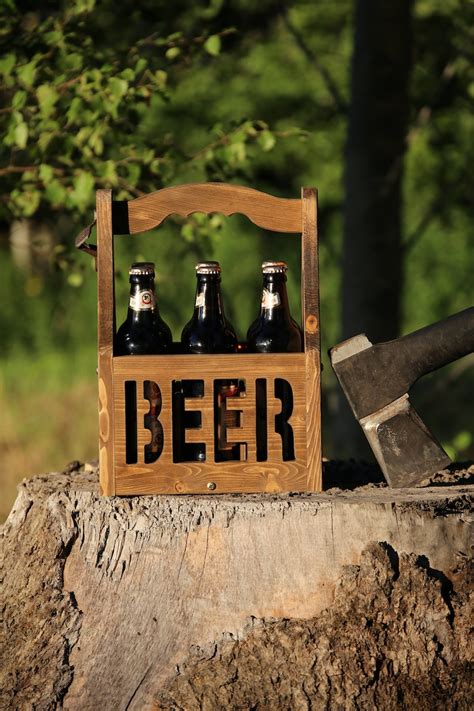 Beer Caddy Beer Carrier Rustic Beer Tote Beer Holder Beer Box Etsy