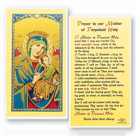 Laminated Holy Card Mother Of Perpetual Help Ewtn Religious Catalogue
