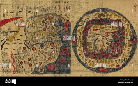 1800 Chinese Maps Of Ming Empire Of China Left And The World Right