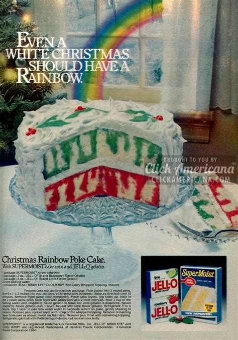 Vintage 1950s christmas special bumper 3 decorative cakes and 3 free recipes pdf here is a pdf version of a collection of 6 vintage cake recipes christmas cakes a calling these are all very old and have retro appeal 3 main bakes for your retro christmas startime christmas cake. Christmas Rainbow Poke Cake | Recipe | Poke cake recipes ...