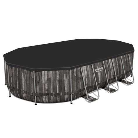 Bestway 20 Ft X 12 Ft X 48 In Metal Frame Oval Above Ground Pool With