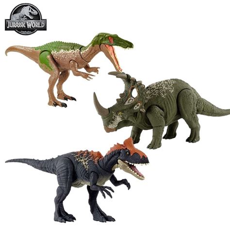 Genuine Mattel Jurassic World Sound Strike Baryonyx Grim Triceratops
