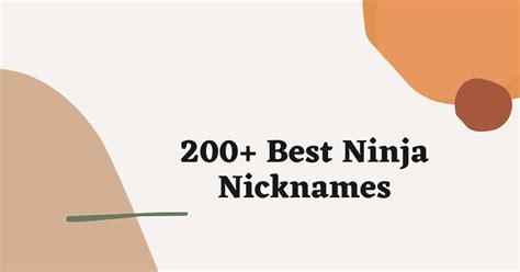 Ninja Nicknames 200 Adorable And Cute Names