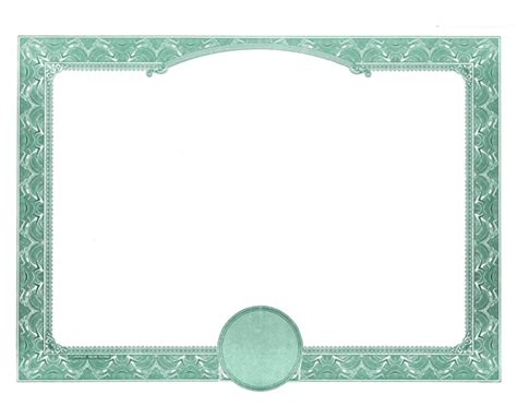 Blank Stock Certificates Border Only Certificates