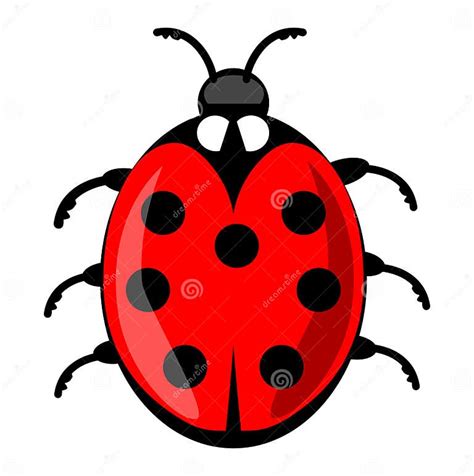 Cute Ladybug Cartoon Isolated On White Background Vector Ladybird