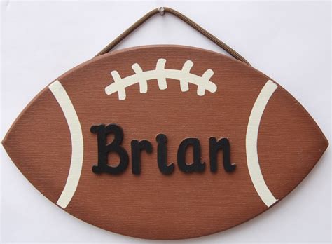 Personalized Football Wood Handcrafted And Painted Football Etsy