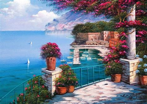 Sorrento Seascape Italy Painting By Ernesto Di Michele