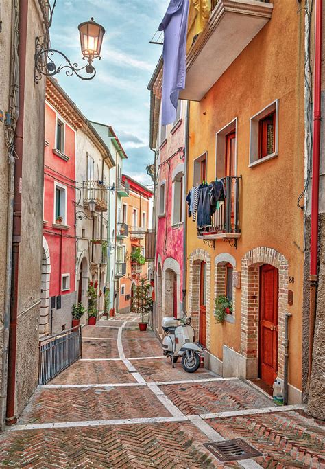 Historic Center Of Traditional Italian Village Photograph By Enzo Art