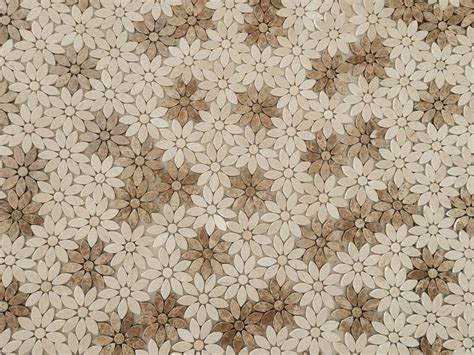 Wholesale Waterjet Crema Marfil And Light Emperador Marble Flower