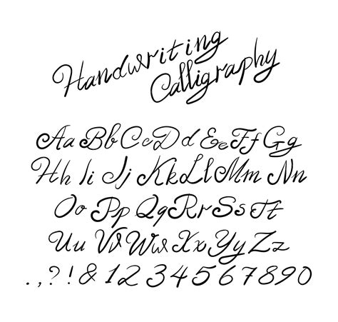 Premium Vector Vector Handwriting Calligraphic Font Template Black