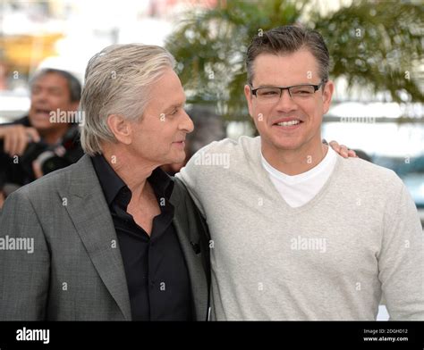 Michael Douglas And Matt Damon At The Photocall For Behind The