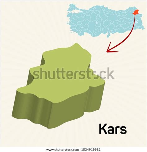 3d Map Cities Locations Turkey Kars Stock Vector Royalty Free