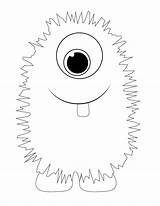 Monster Coloring Cute Monsters Fluffy Lovely Drawing Getdrawings sketch template