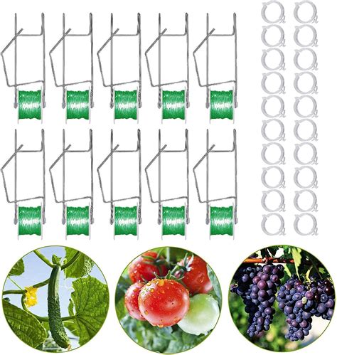 Tomato Roller Hook Cucumber Hooks With 20 Clips Plant Roller Hook