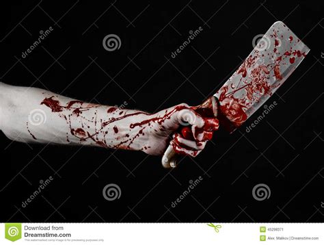 Bloody Halloween Theme: Bloody Hand Holding A Large Bloody 