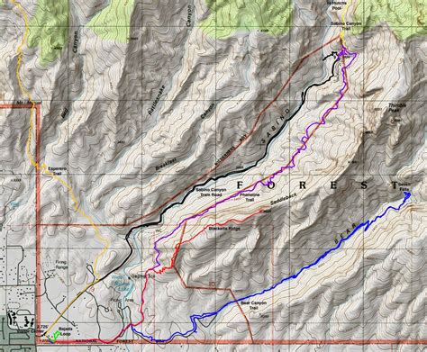 Sabino Canyon Trail Map