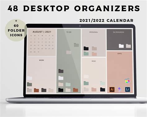 Desktop Wallpaper Organizer Computer Organizer Background Etsy