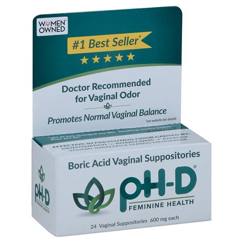 Ph D Boric Acid Vaginal Suppositories Shop Feminine Care At H E B