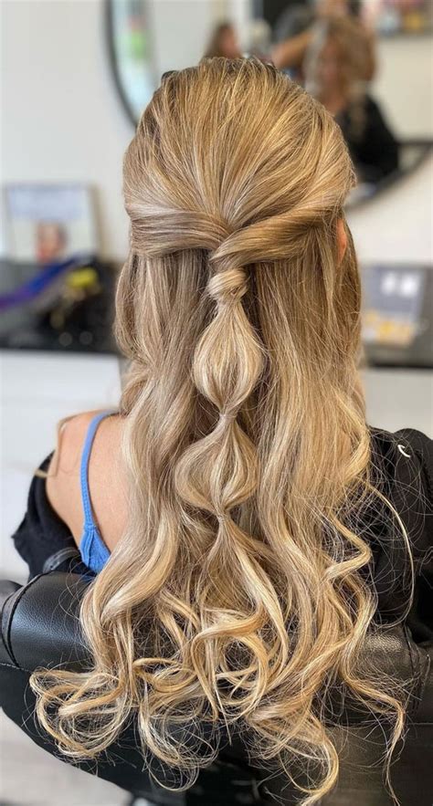 50 Breathtaking Prom Hairstyles For An Unforgettable Night Twisted Half Up Bubble Braids 1