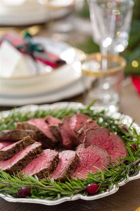 Swanson® beef stock, fresh herbs and a. Christmas Dinner: Rosemary & Peppercorn Beef Tenderloin Roast | Pizzazzerie