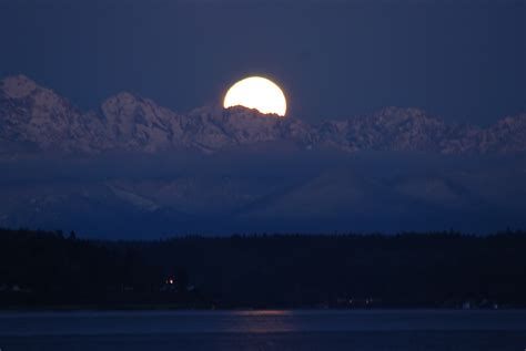 Moonset Over Mountains