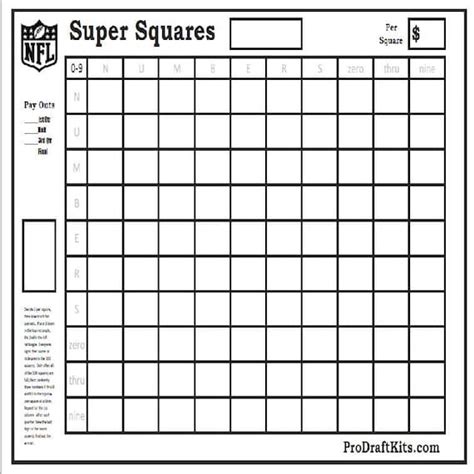 Super Bowl Squares 10 Pack Fantasy Football Weekly Party Game