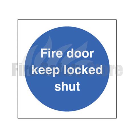 80mm X 80mm Self Adhesive Fire Door Keep Locked Shut Sign Fire Door