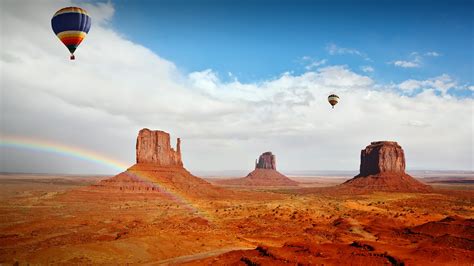 Hot Air Balloons Over Mittens Monument Valley Navajo Tribal Park