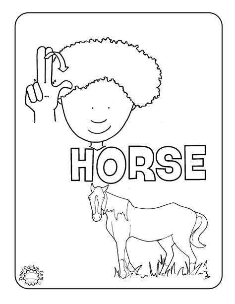 Asl Coloring Page For The Sign Horse I Just Posted 19 More Coloring