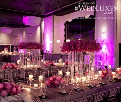 Luxury Lavender And Silver Wedding Reception Decorations