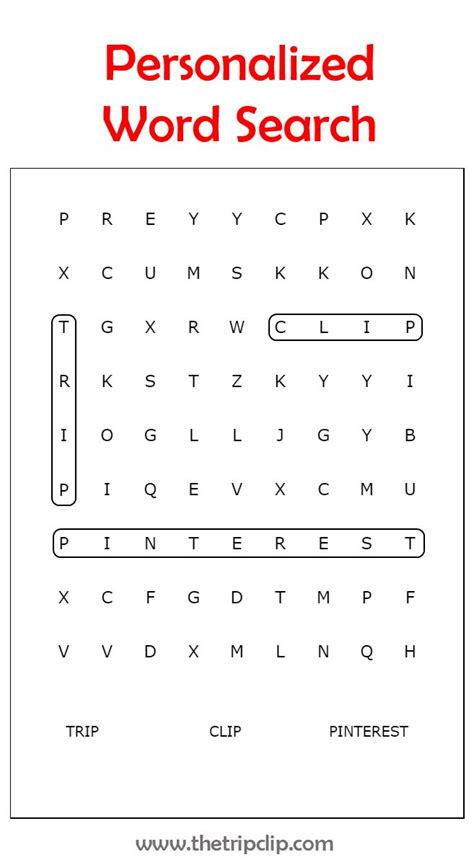 Make Your Own Word Search Free Printable