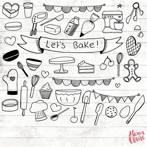 50 Off Baking Clipart 17 Hand Drawn Baking Svg Baking How To Draw