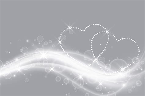 Beautiful Sparkles Hearts With Glowing White Wave Background Download