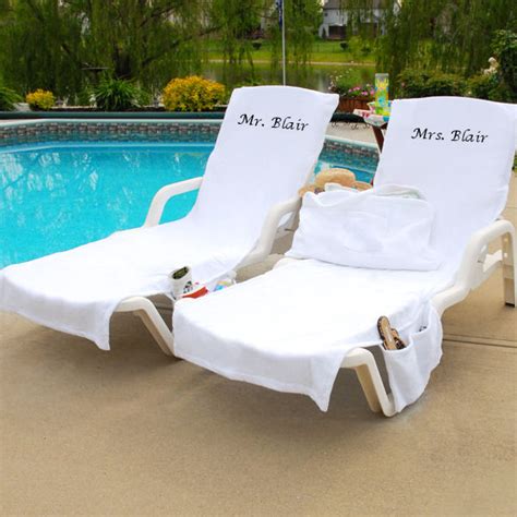 «so much better than a beach towel. Personalized Lounge Chair Covers - Advantage Bridal.com