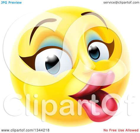Clipart Of A 3d Pretty Female Yellow Smiley Emoji Emoticon Face With