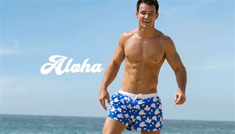 Aloha Penguins Blue Short Swimwear Range At Aussiebum