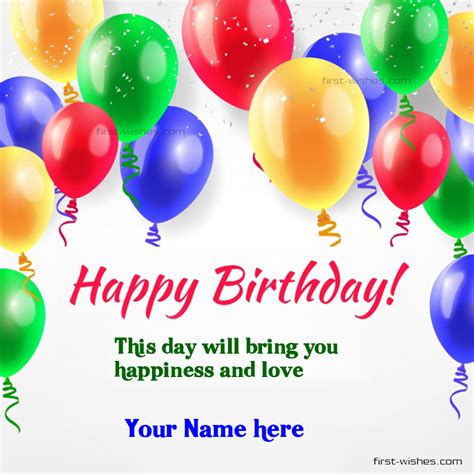 Happy Birthday Card Wishes With Name Edit Zohal
